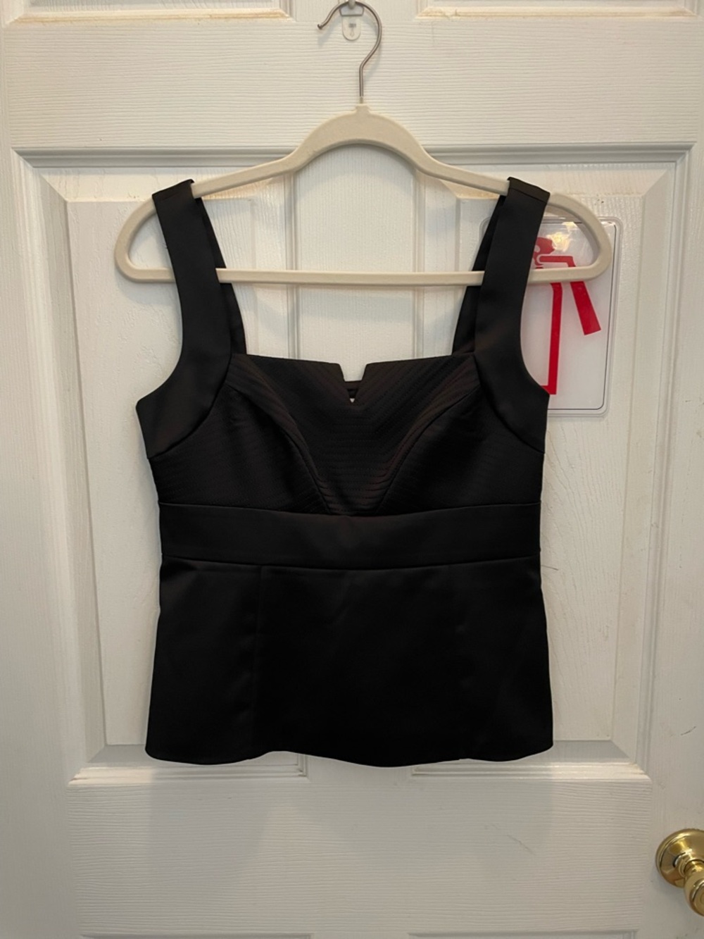 Black Structured Bodice Top